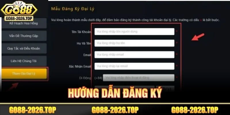 04 bước đăng ký hợp tác đại lý cho hội viên GO88.