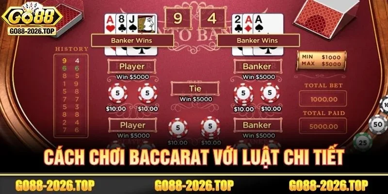 Chia sẻ cách chơi bài Baccarat tại GO88 dễ hiểu cho newbie.