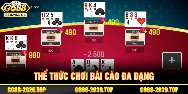 Game cược có nhiều thể thức đánh thú vị.