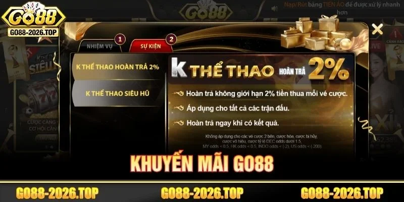 Kho khuyến mãi bùng nổ tại sân chơi cá cược GO88.&nbsp;
